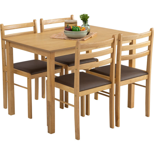 Harold Dining Set (1+4) (Natural)